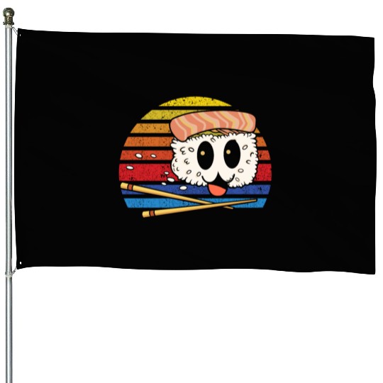 Sashimi Sushi Roll Kawaii Japan Maki Sushi House Flags