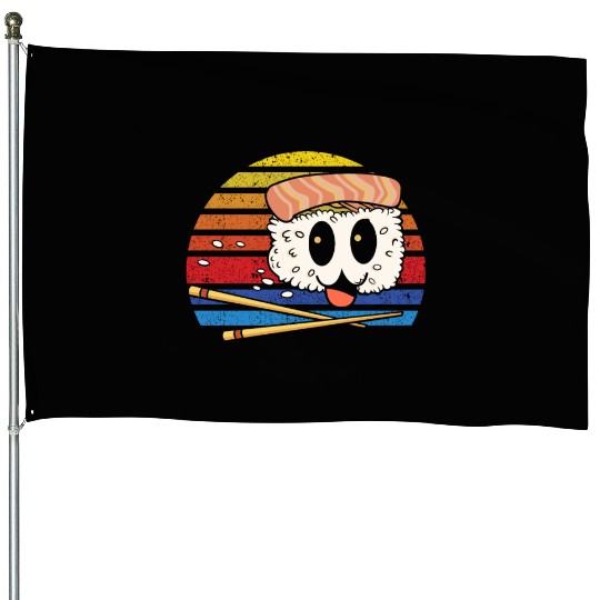 Sashimi Sushi Roll Kawaii Japan Maki Sushi House Flags