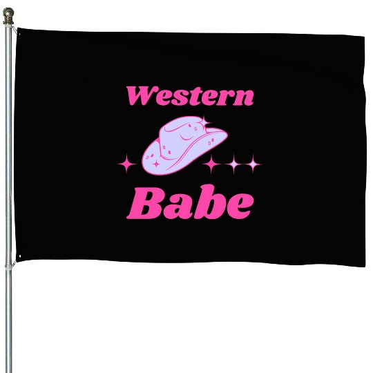 Western Babe House Flags