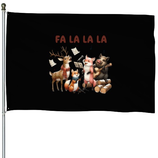 Fa La La La Woodland Choir Christmas Vibes House Flags