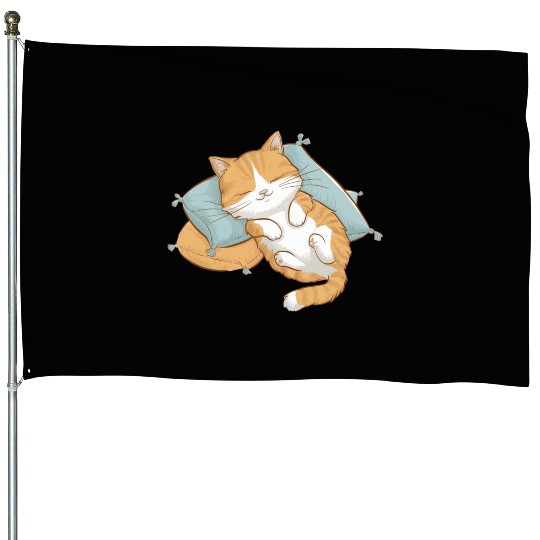 Cozy Cat Nap House Flags