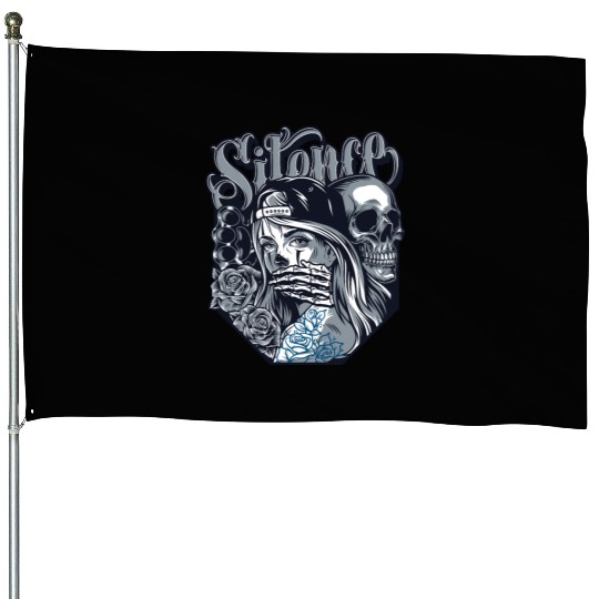 silence Chicano Vintage Design House Flags