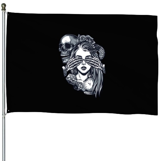 Chicano Street Art House Flags