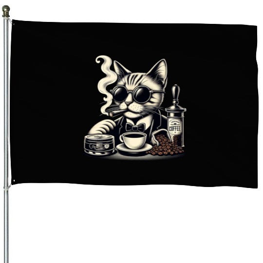 "Midnight Cat" House Flags