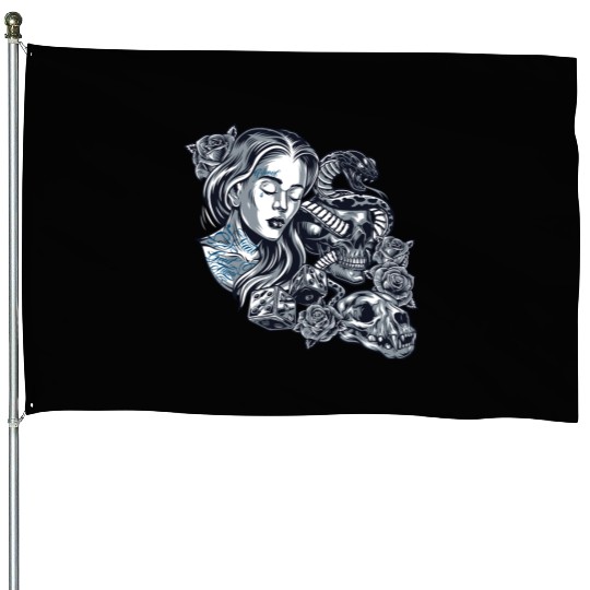 Blessed Chicano Vintage Street Art Graphic House Flags