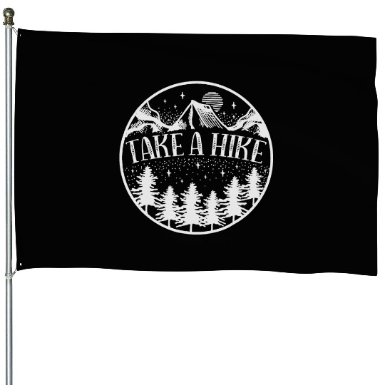 Take A Hike Mountain Hiking Camping Outdoors House Flags