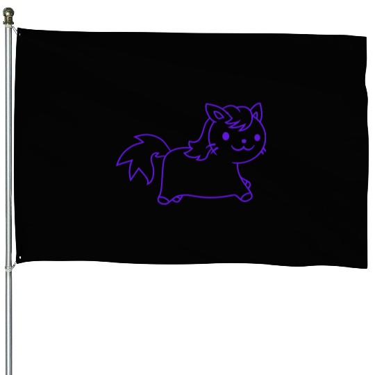 Little Pony Cat Face Little Small Horse Riding Fun House Flags