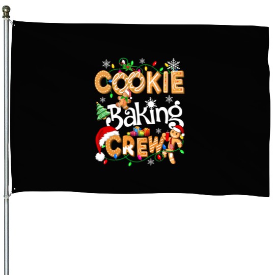 Cookie baking crew Cooking Lover Xmas Gingerbread House Flags