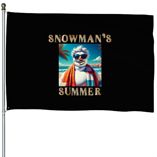 Chillin' Snowman: A Summer Surprise House Flags