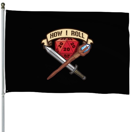 RPG Gaming How I Roll Adventure Magic Dungeon House Flags