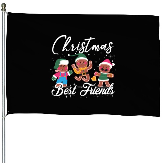 Best Friends Christmas House Flags