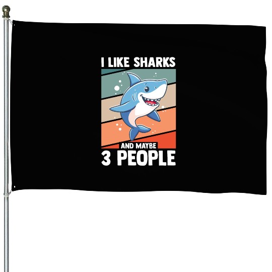 Funny Shark Design | Animal Shark House Flags