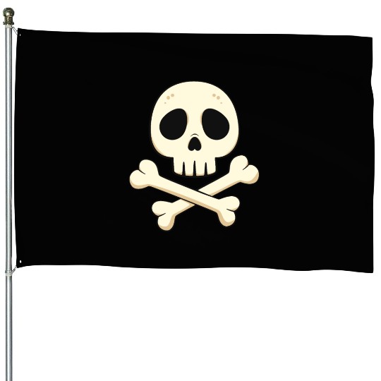 Cartoon skull and crossbones House Flags