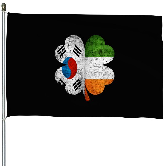 Korean Irish Shamrock South Korea Ireland Flag House Flags