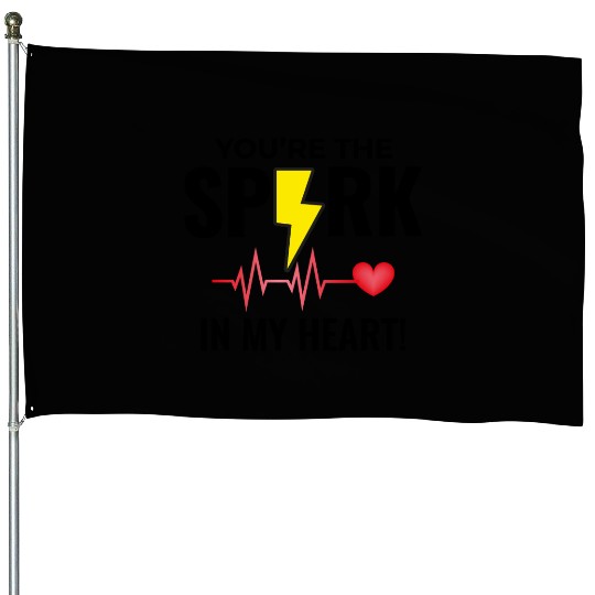 Electrician Valentine: Spark in My Heart House Flags