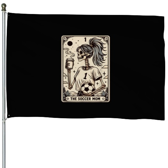 Soccer Mom Tarot Card Vintage Halloween House Flags