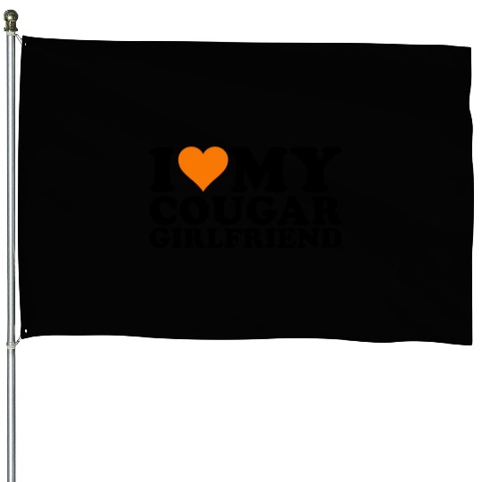 I Love Cougars Cougar Humor Valentine's Day 1WH2 House Flags