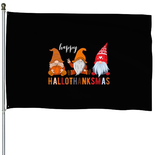 HalloThanksMas House Flags