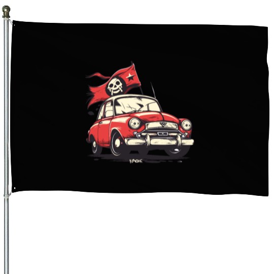 Communist Soviet Pirate Retro Car House Flags