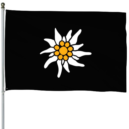 White Alps Edelweiss Flower Mountain Hiking Flower House Flags