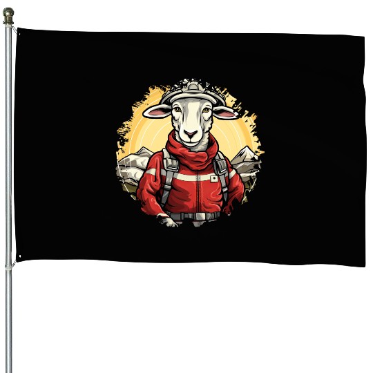 Sheep Firefighter House Flags