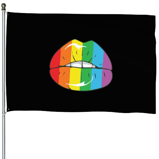 Rainbow Flag Lips Gay Pride LGBT House Flags