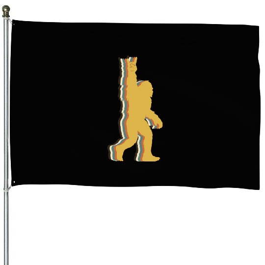 Bigfoot rock on rock lovers sasquatch fans House Flags
