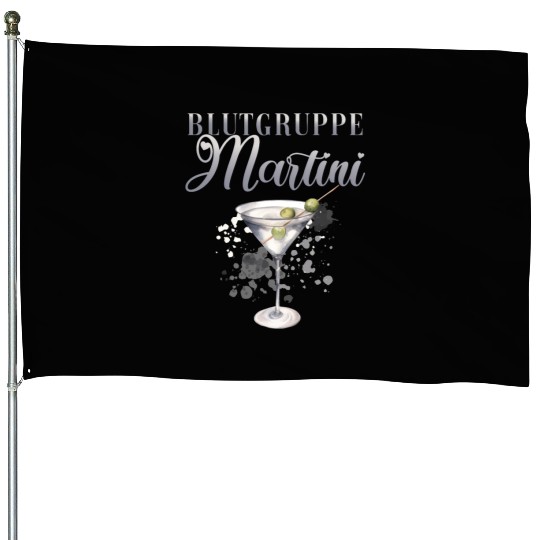 Blutgruppe Martini Cocktail Bartender House Flags