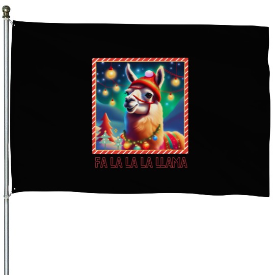 Fa La La La LLama House Flags