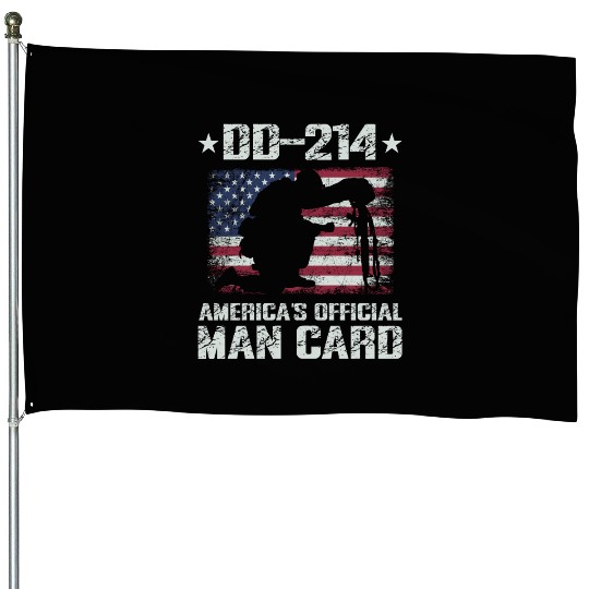 DD-214 America's Official Man Card Veteran Pride House Flags