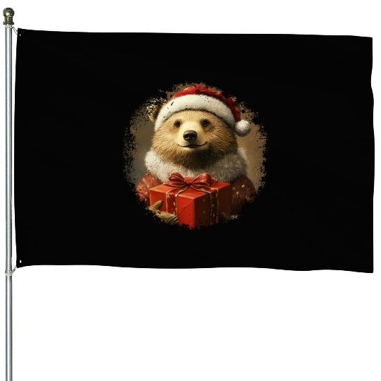 Bears Christmas House Flags