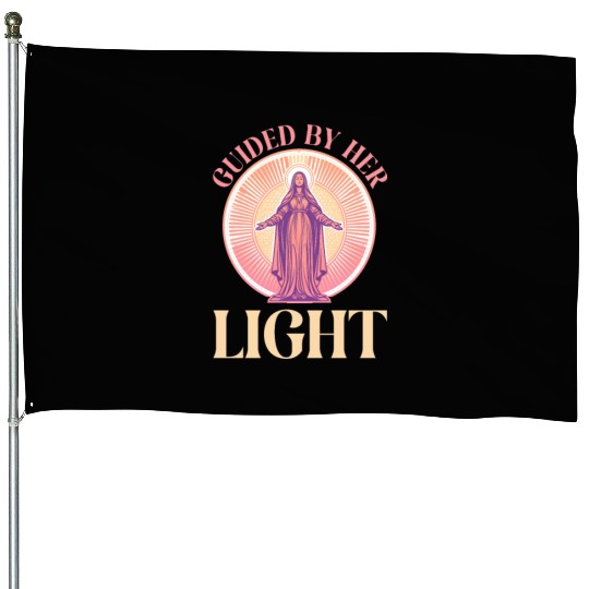 Virgin Mary Guided By Her Light House Flags