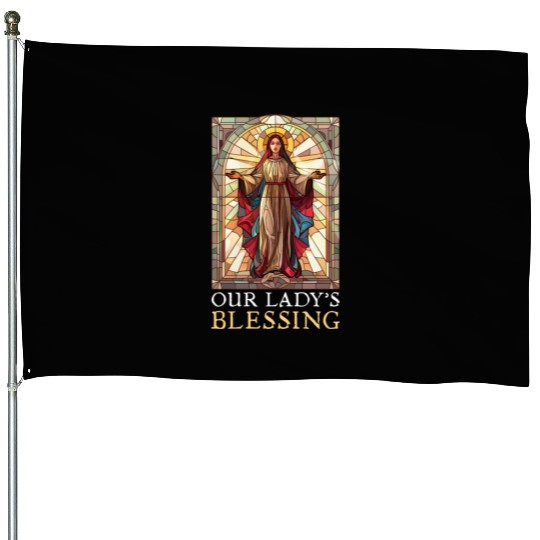 Virgin Mary Our Lady'S Blessing House Flags