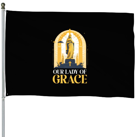 Virgin Mary Our Lady Of Grace House Flags