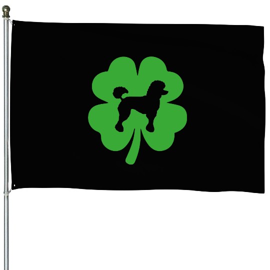 Poodle Shamrock St Patrick's day Dogs Lover House Flags