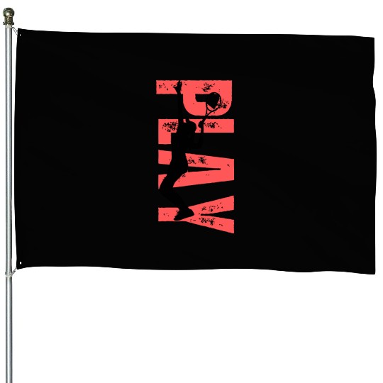 Play Tennis female coral House Flags