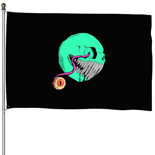 Cringe Zombie Pac Man House Flags