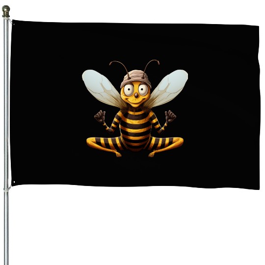 Bee Yoga House Flags
