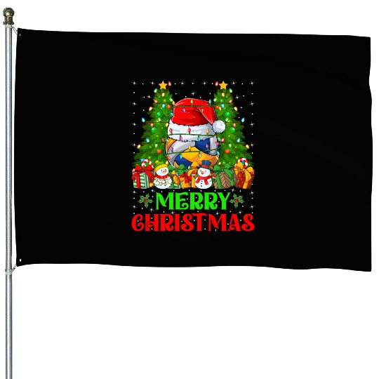 Volleyball Christmas House Flags