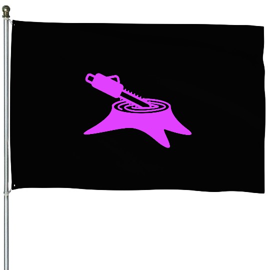 Chainsaw Tree Felling Lumberjack Forest Stump Wood House Flags