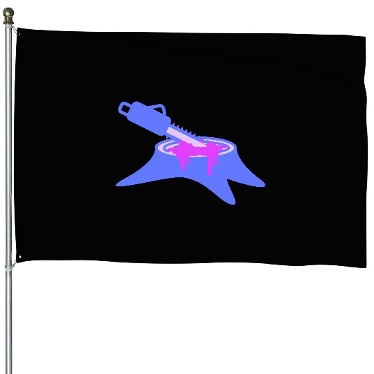 Chainsaw Tree Felling Lumberjack Forest Stump Wood House Flags