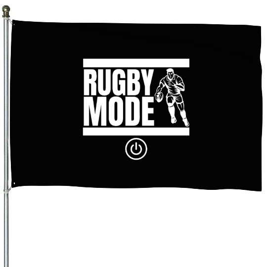 Rugby Mode On Funny Rugby Player House Flags