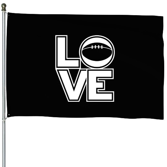 Rugby LOVE Funny Rugby Player House Flags