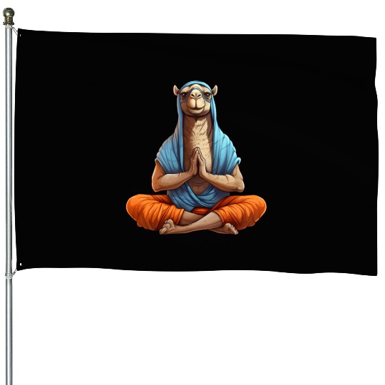 Yoga camel House Flags