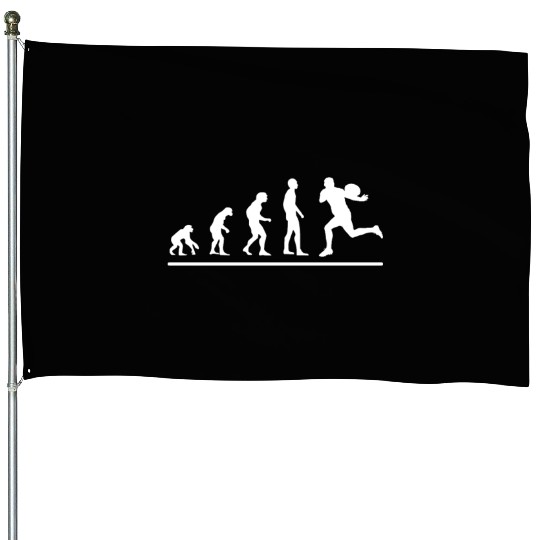 Rugby Player Evolution Funny Rugby House Flags