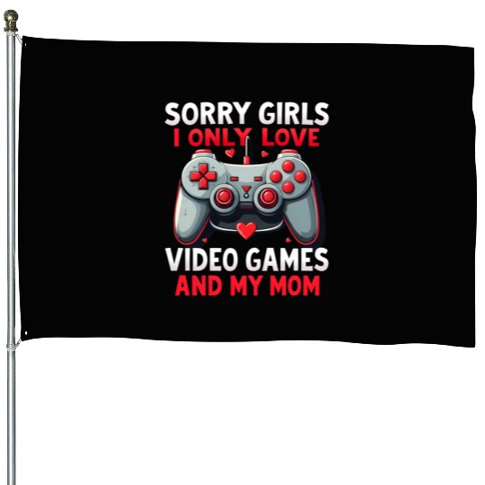 Valentines Day Boys kids Mom Son Video Games Gamer House Flags