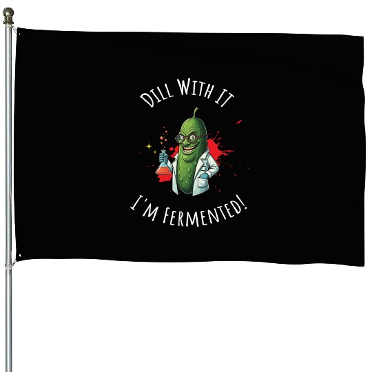 Best pickle lover, mad scientist House Flags design