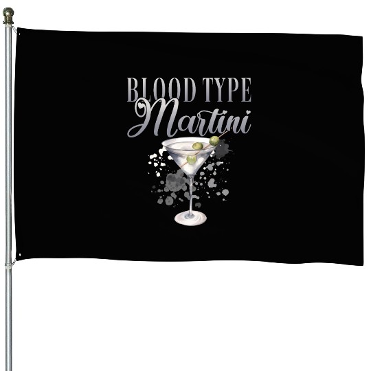 Blood Type Martini Cocktail Bartender House Flags