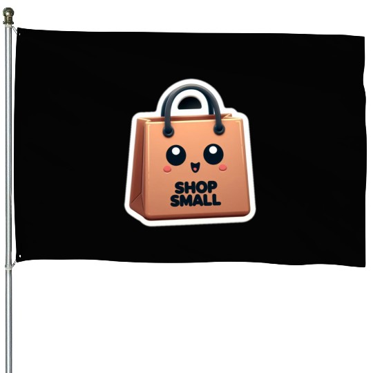 Shop Small Business Bag - Cartoon House Flags