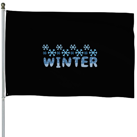 Winter snow gift House Flags